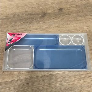 Blue and Clear Plastic Organizer Tray